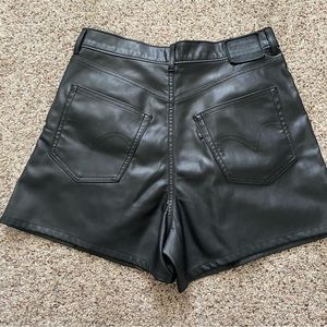 Levi’s high waisted vegan leather black shorts Size 27